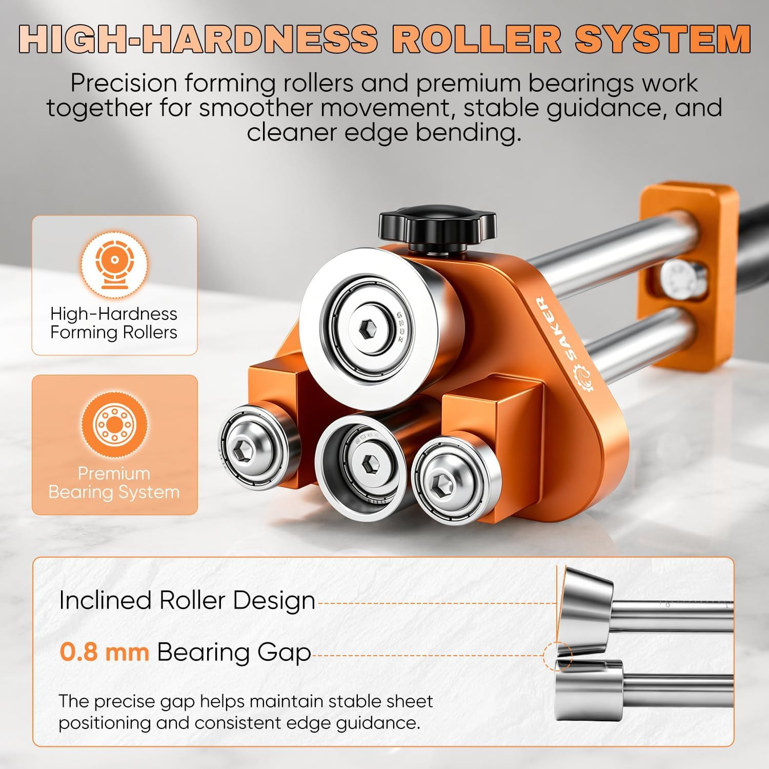 One-Station Sheet Metal Bender, Sheet Bending Roller Tool | Adjustable 5 Inch fo