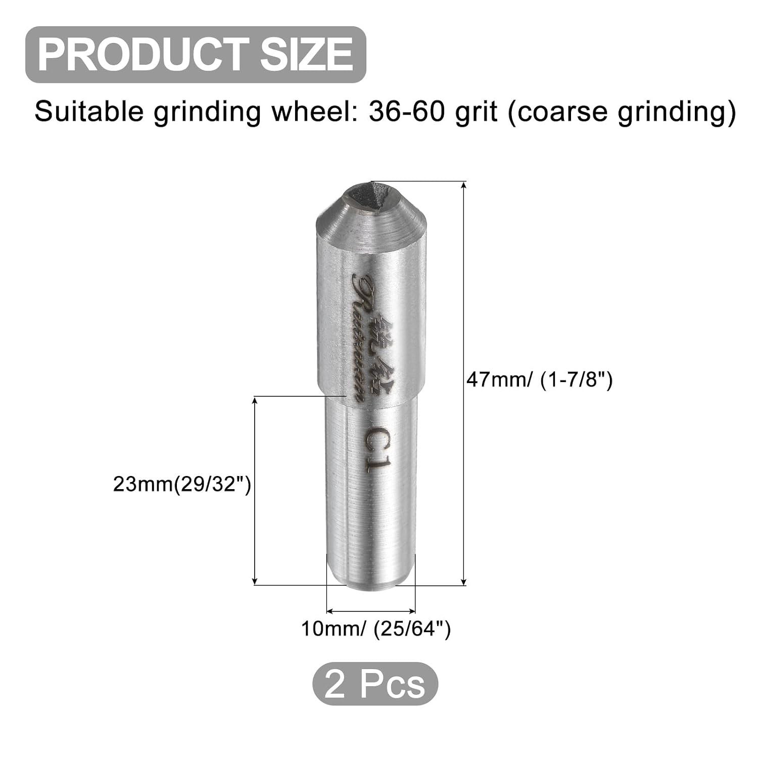 Durable 2pcs Diamond Dresser Set, 10mm Shank, Perfect for Grinding Machines