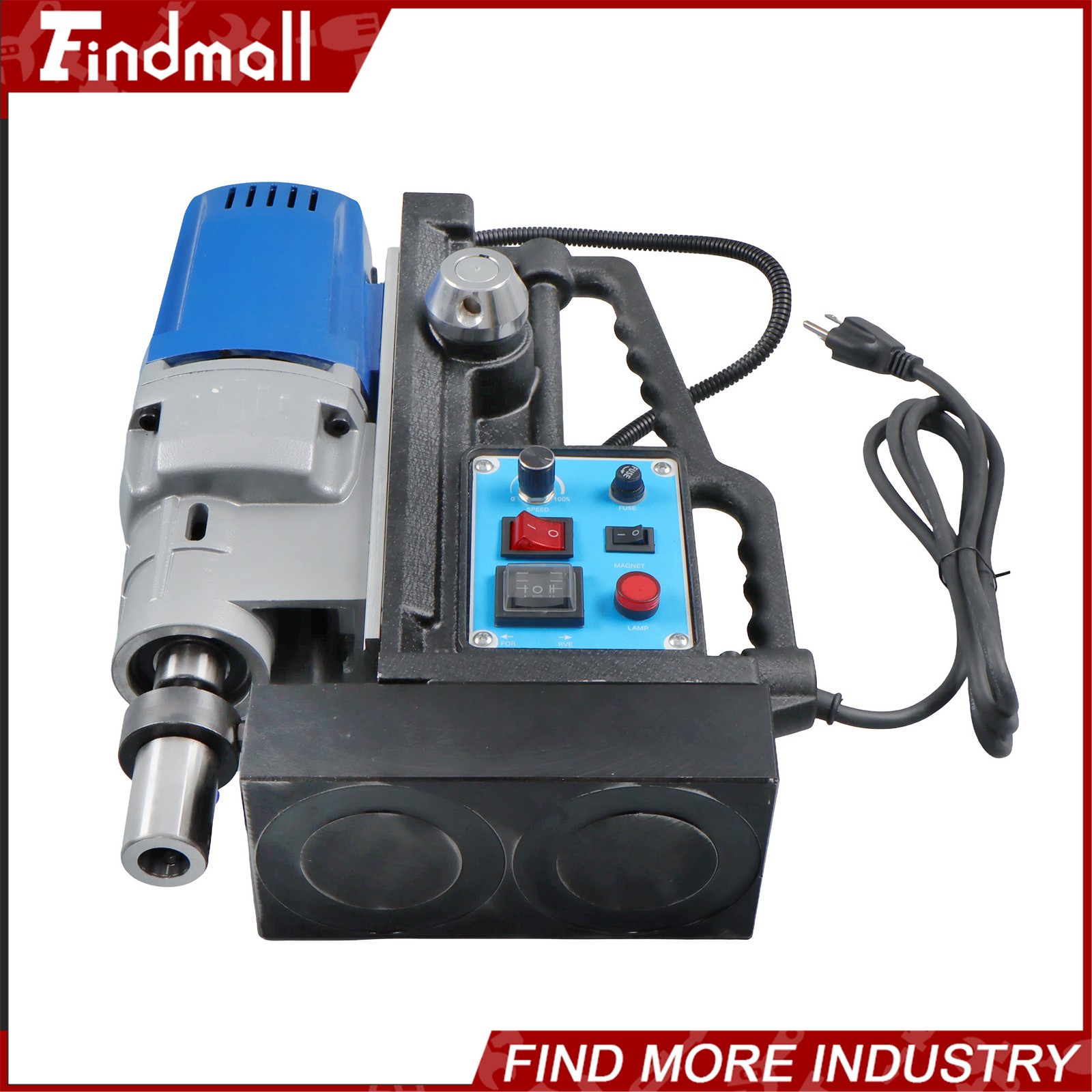 Findmall Magnetic Drill Stepless Speed Bi-Directional 1950W 13900N Mag Force