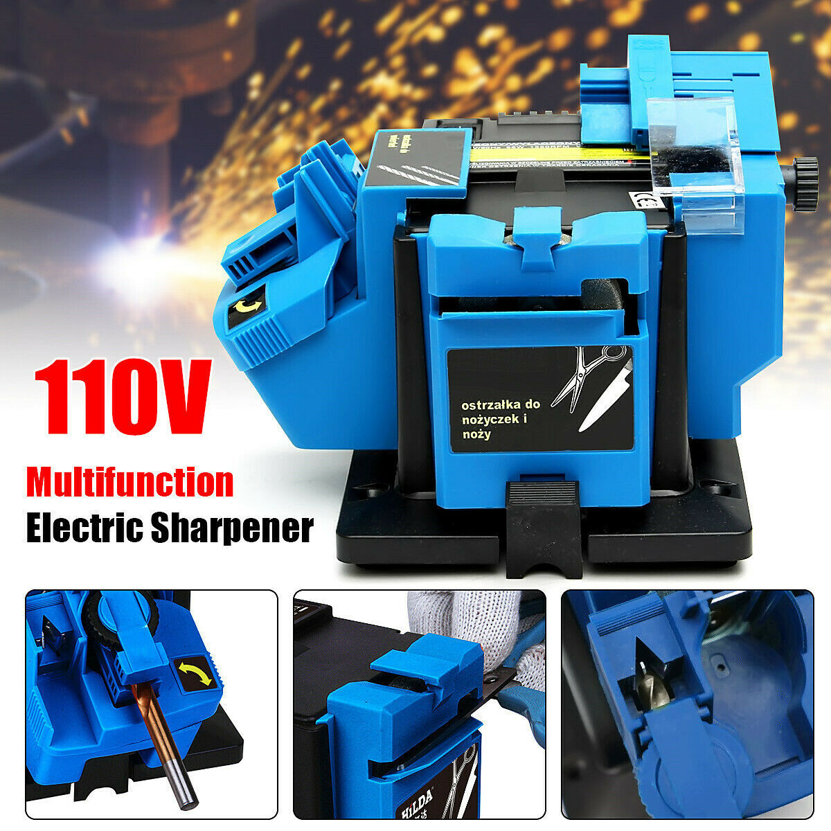 New 96W 1350 rpm Electric Knife Grinder Multifunction Sharpener Grinding Drill