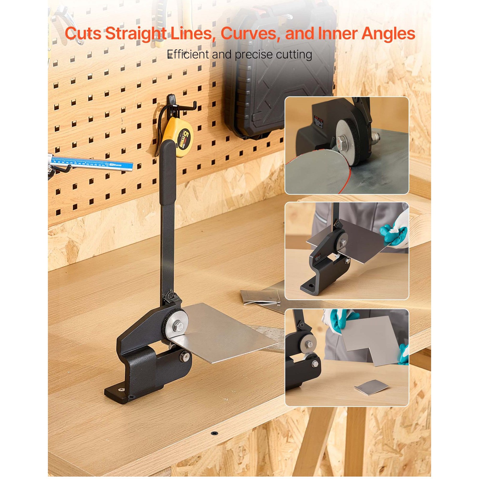 Manual Sheet Metal Shear, 0.07in Cut, 40Cr HRC52-54 Blades, Q235 Frame