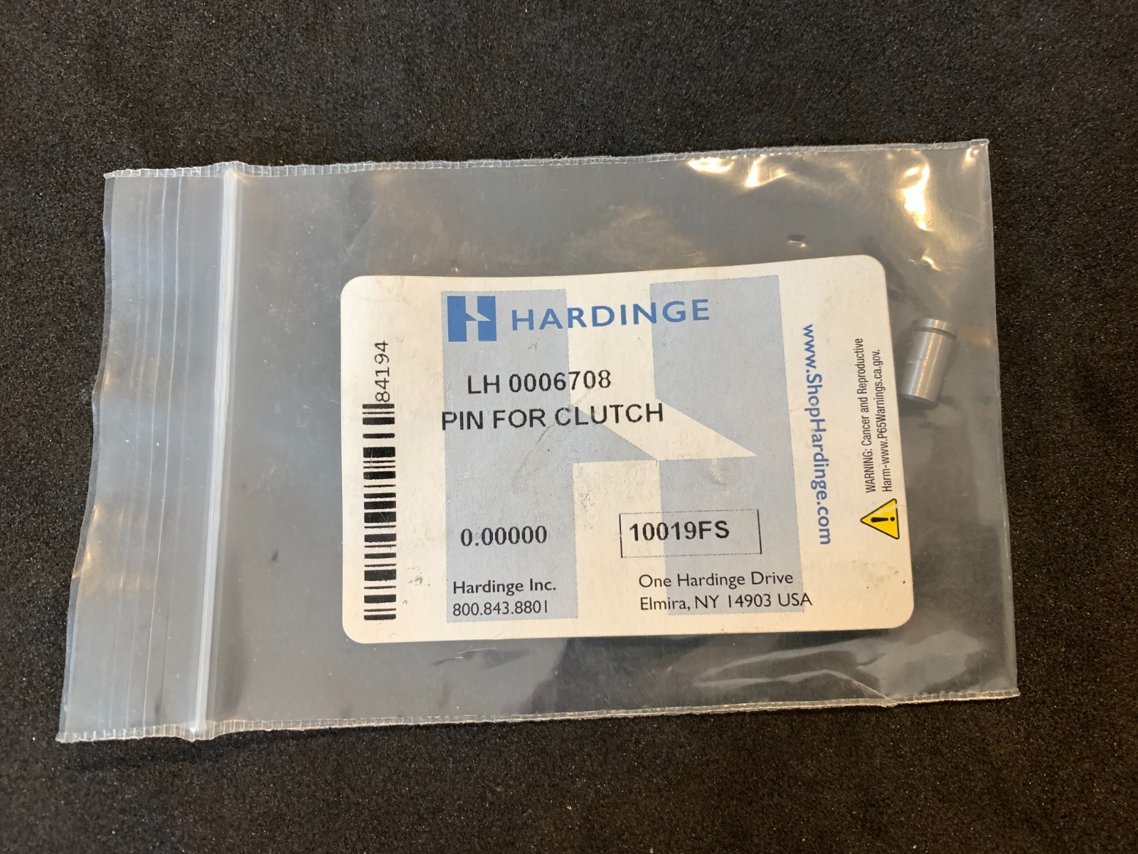 HARDINGE HLV LATHE ORIGINAL PIN FOR CLUTCH LH 0006708 NEW OLD STOCK