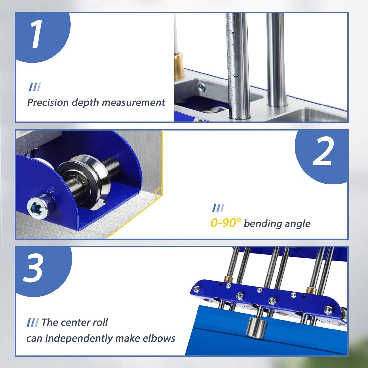 Casmer Three-Station Edge Roller Metal Bender 0-90 Degree Blue V-Shaped 29-22