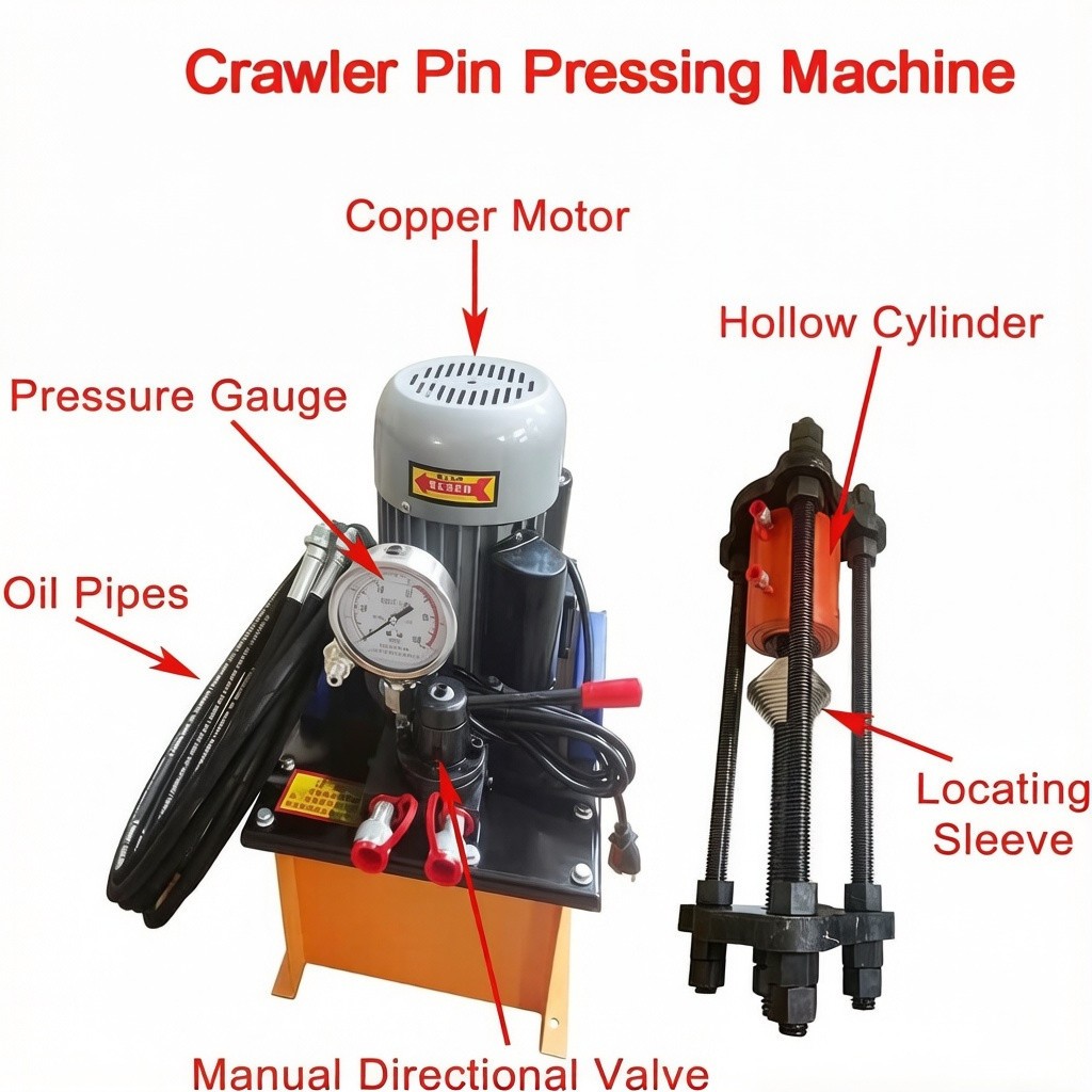 110V Portable Line Boring&Welding Machine Kit w/70T Hydraulic Crawler Pin Press