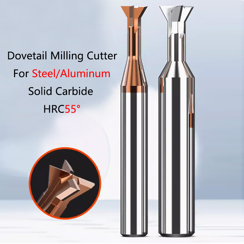 HRC55° Dovetail Milling Cutter Solid Carbide End Mill 1.5mm-16mm 45° 60° Angle