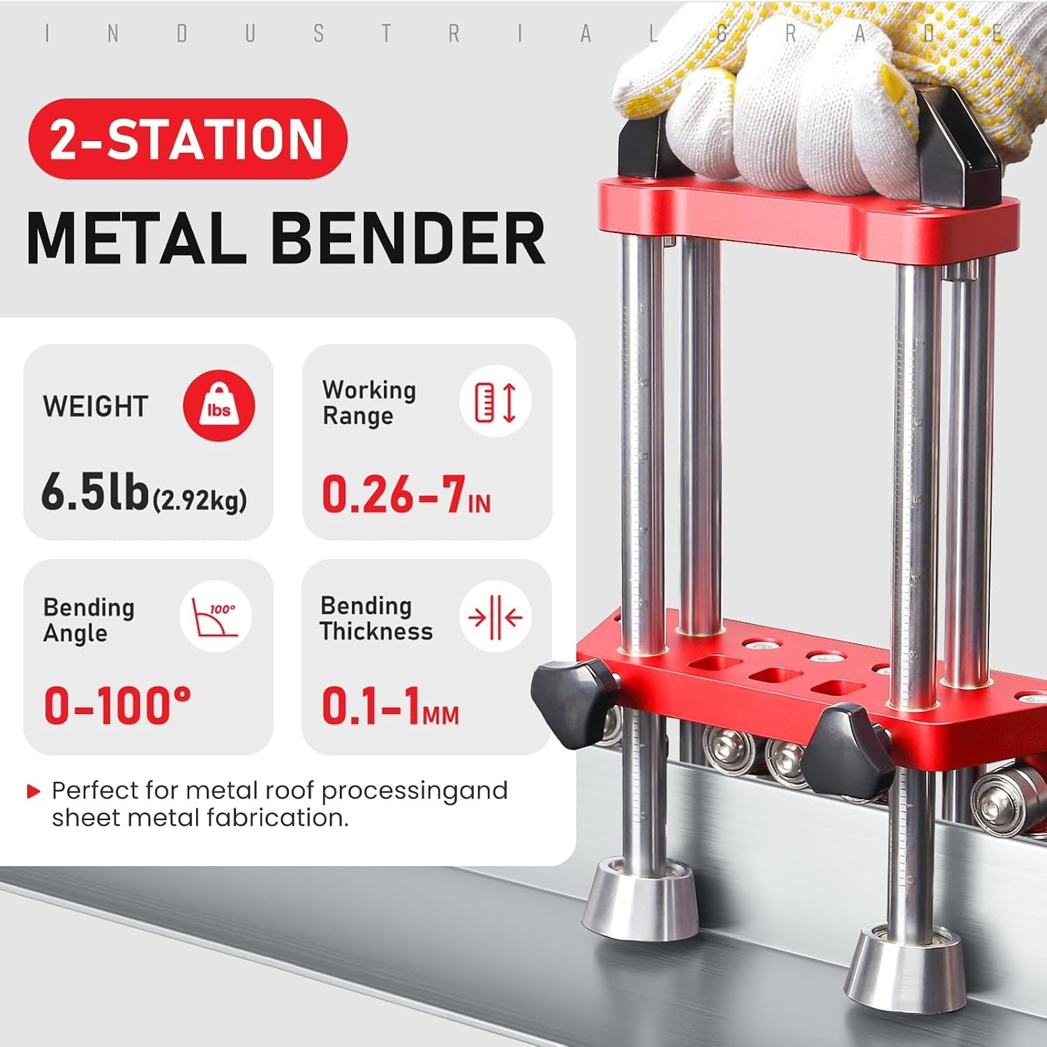 Portable 2-Station Sheet Metal Bender – 0-100° Adjustable & Scratch-Free Results