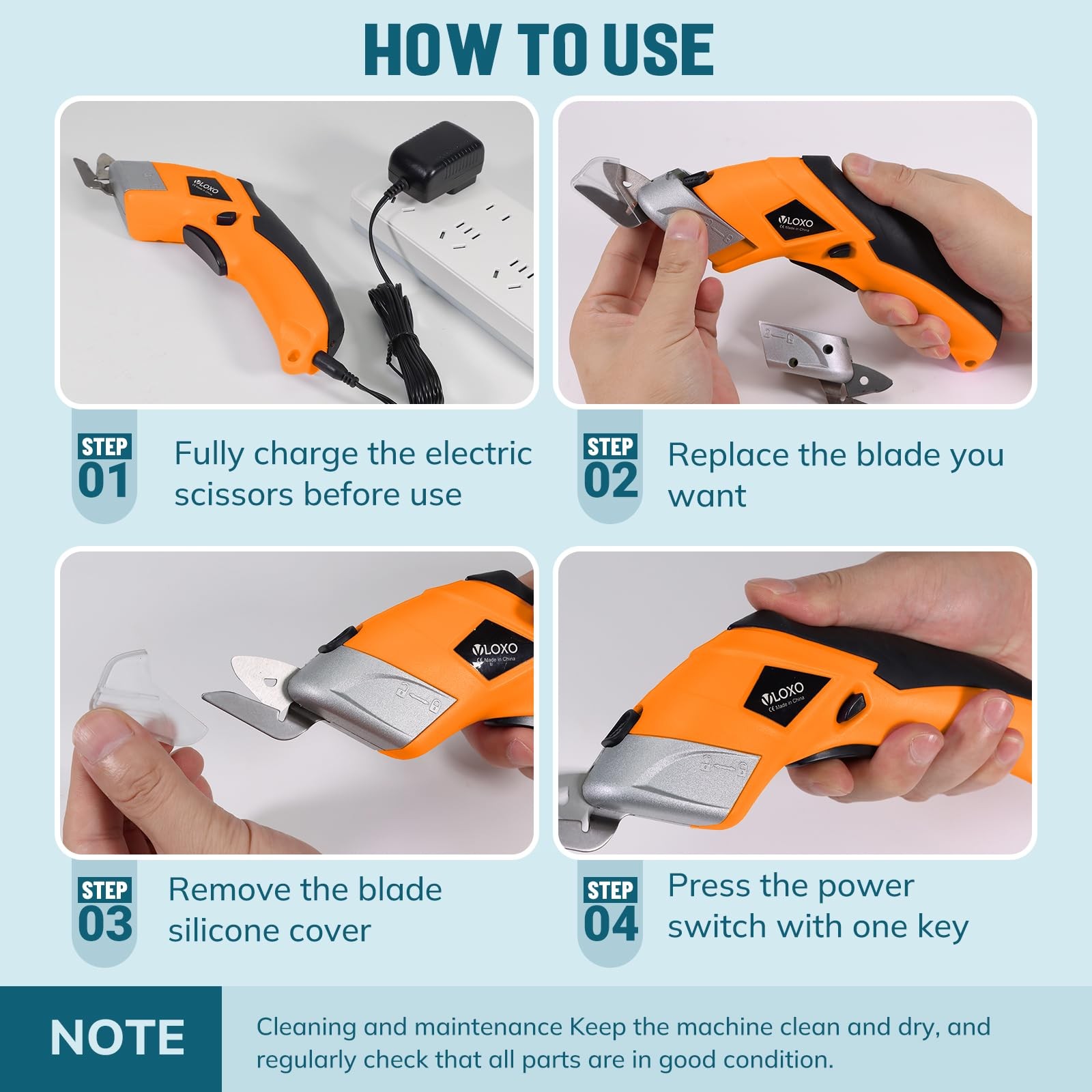 Electric Scissors, Cordless Cardboard Cutter Power Fabric Scissors Mini Box C…
