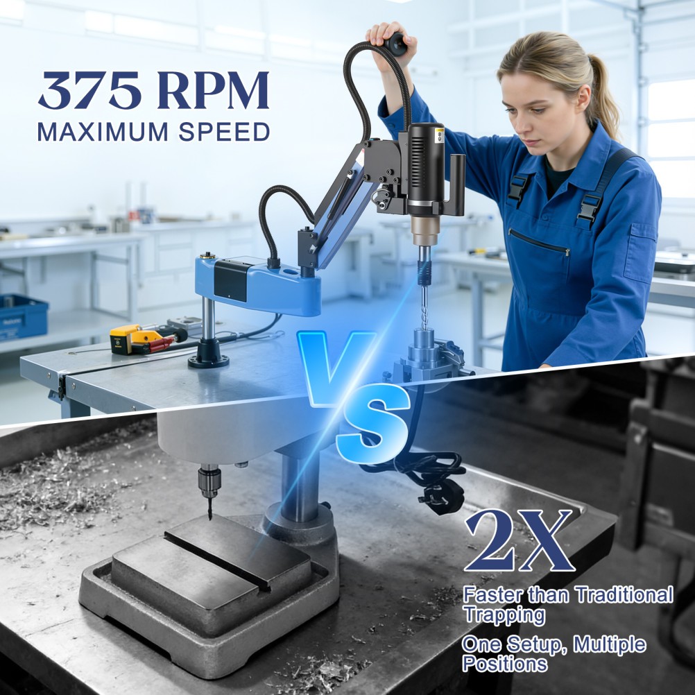 M3-M16 Universal Electric Tapping Machine Tapper Flexible Arms 360° Touch Screen