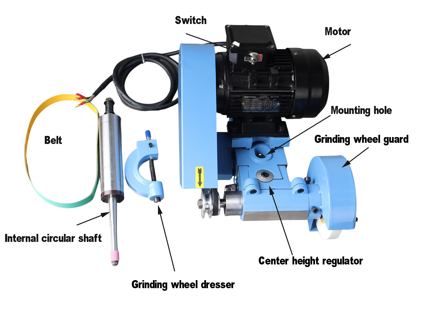 220V Lathe Tool Post Grinder Internal&External Sharpener Grinding Machine3-Phase