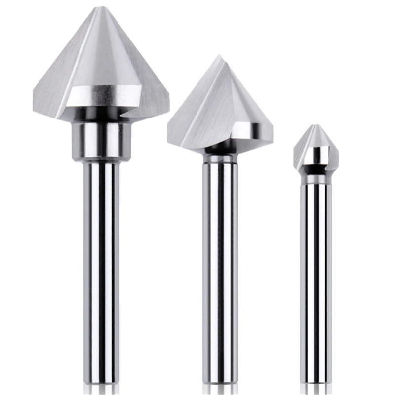 Chamfer End Mill 6.3-50mm 60/90Deg 1/3Flute HSS High Speed Steel Cutter Tools