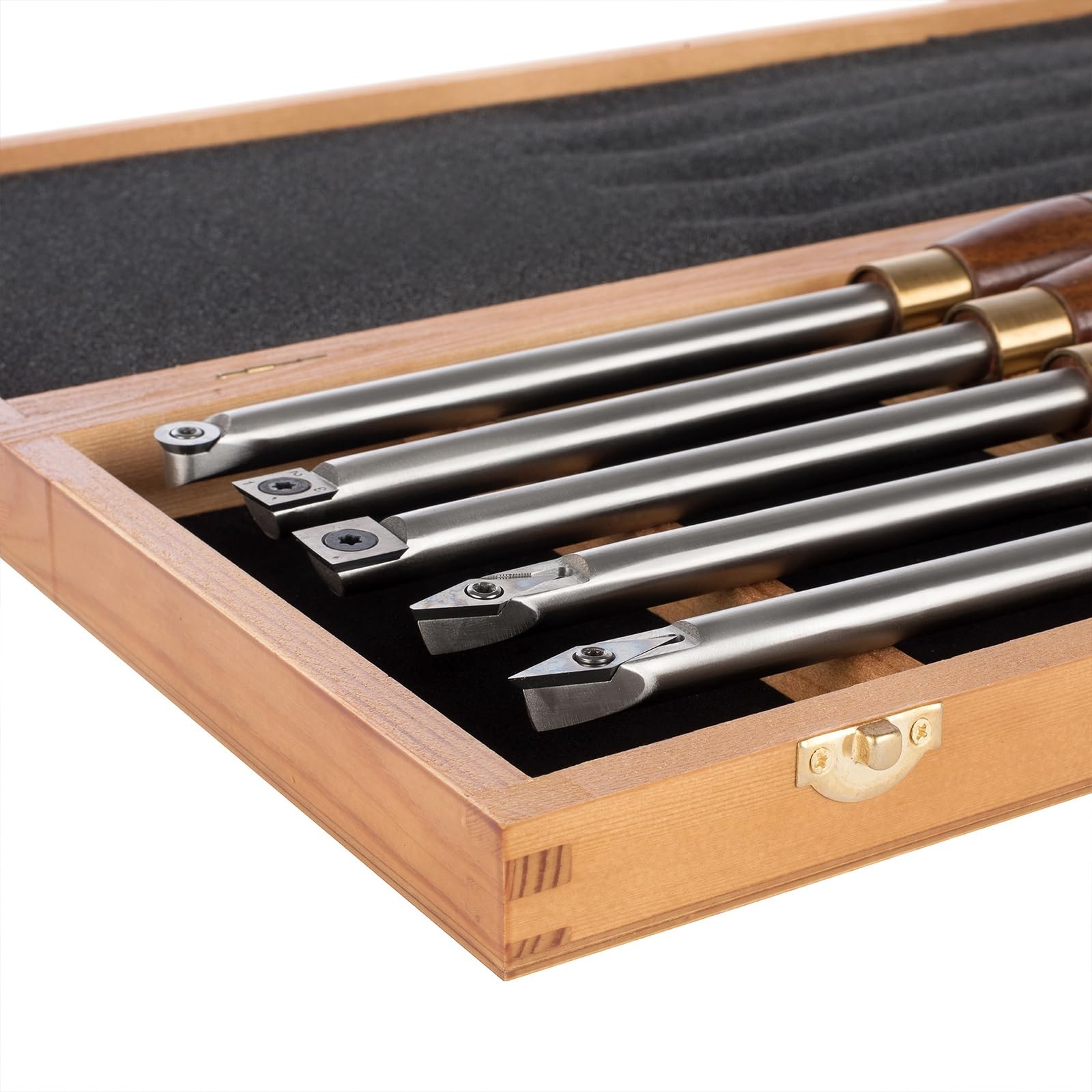 5-Pieces Carbide Tipped Woodturning Tools Lathe Chisel Set with Stainless Ste…