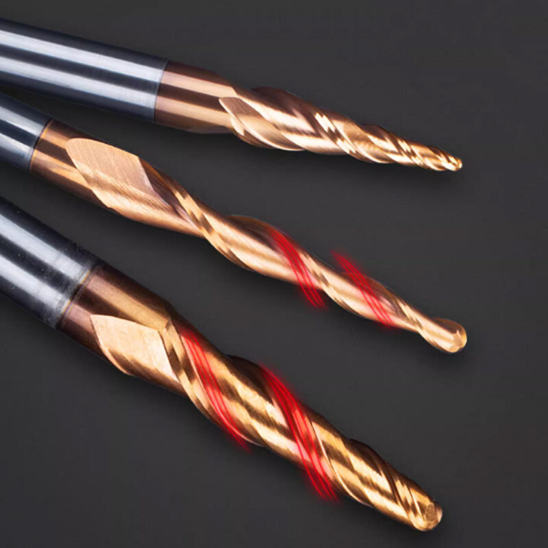 Solid Carbide Taper Ballnose End Mill Ball Nose End Mill Router Bit TiSiN Coated