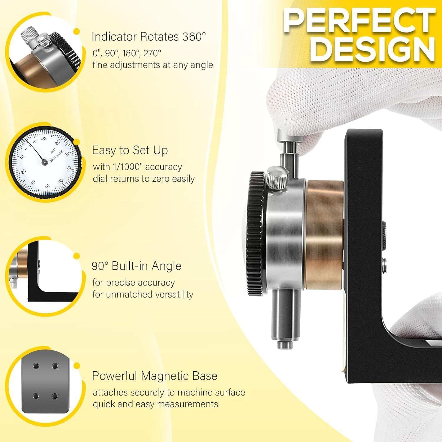 W1218A 360 Degree Durable Powerful Magnetic Rotacator for Planers Dial Indicator