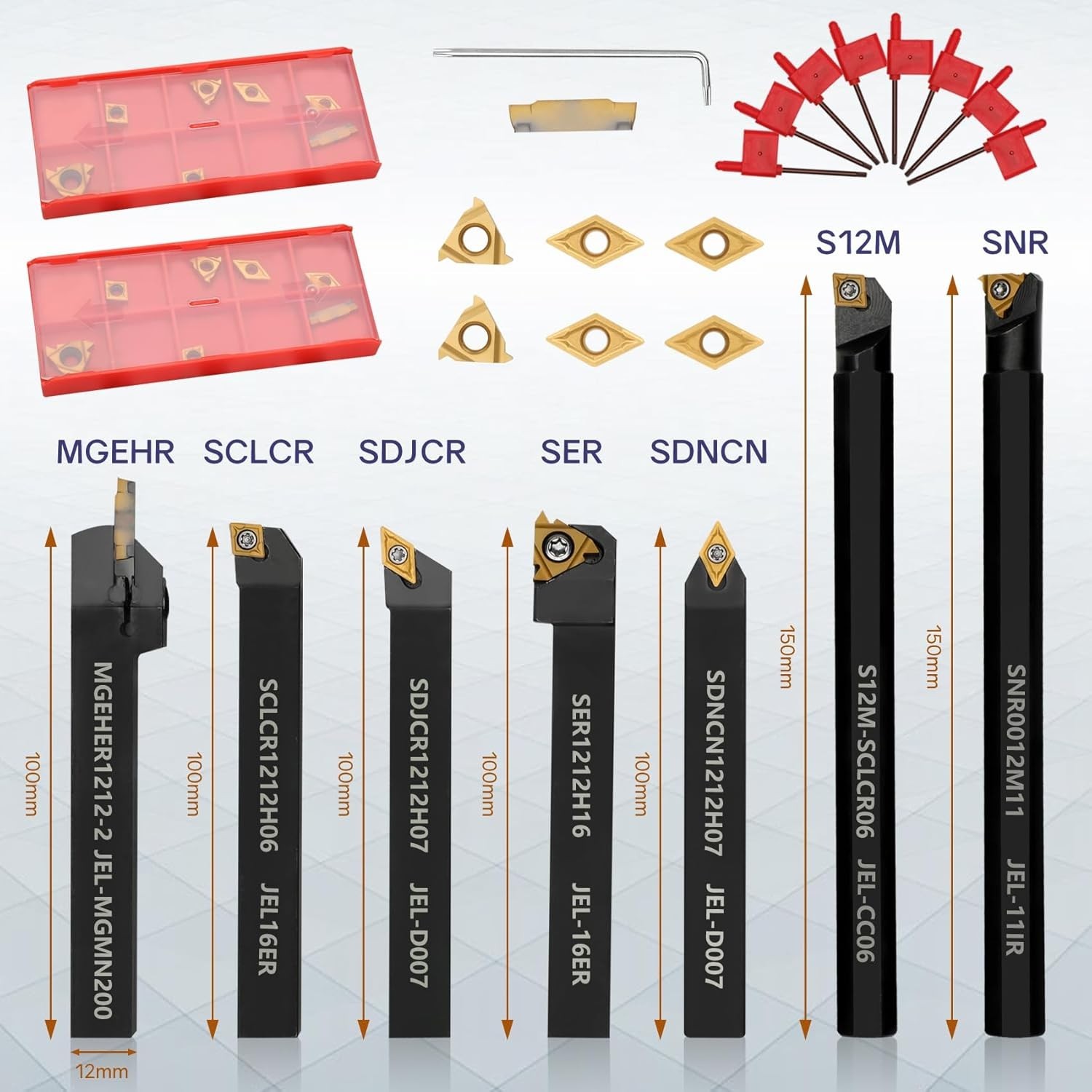 Ultimate 21-Piece Machining Tool Set – 1/2” Lathe Holders & Carbide Inserts
