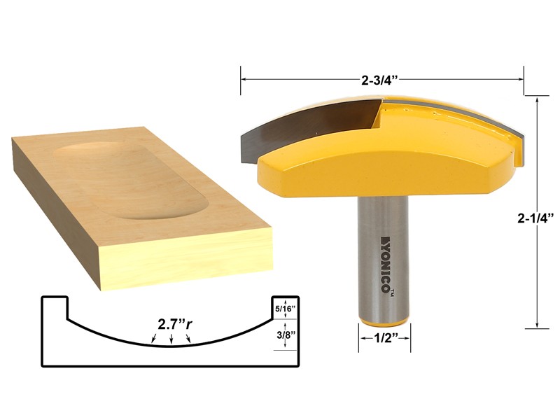 Elegant 2 Bit Crown Cap Molding Router Bit Set – 1/2″ Shank – Yonico 16212