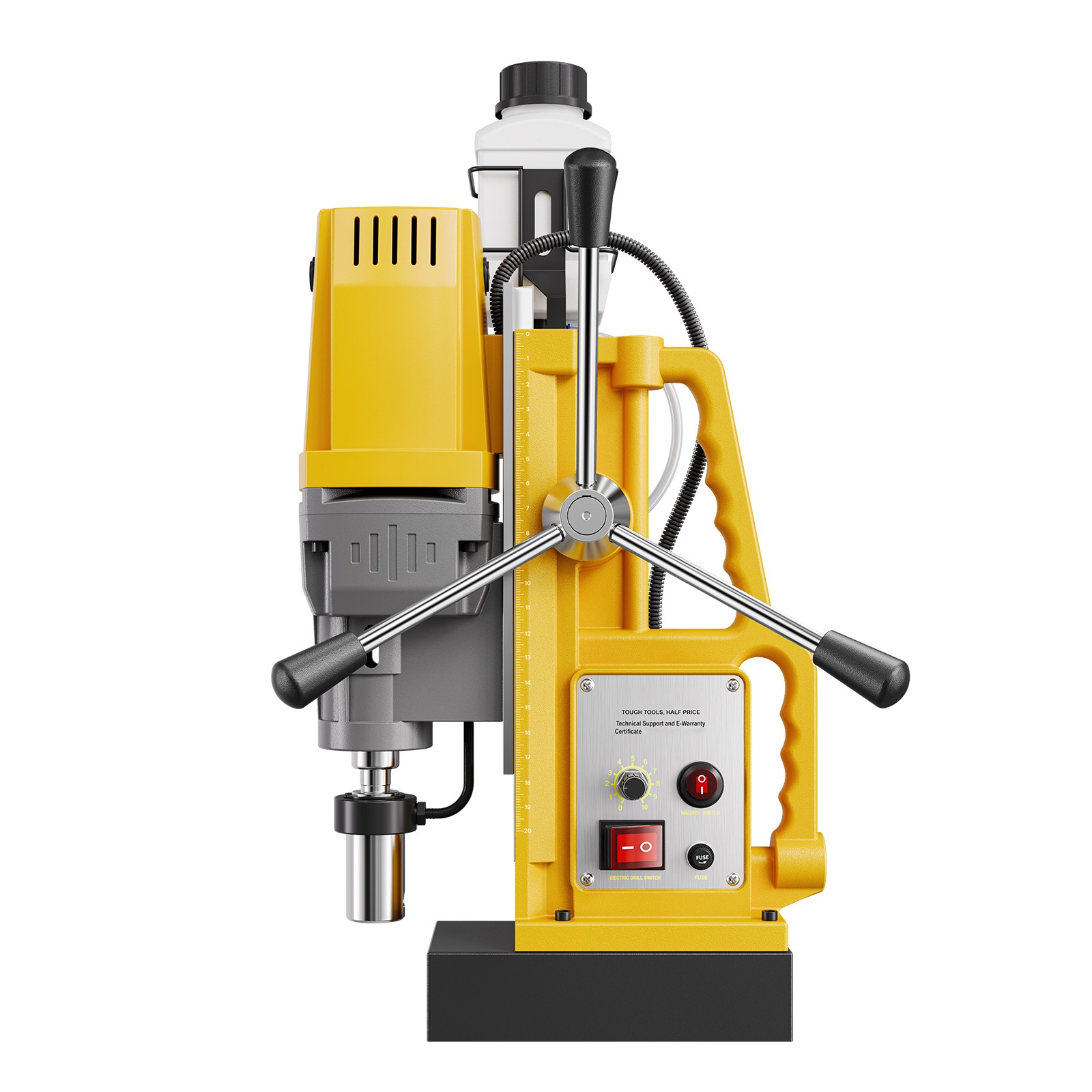 Uimoso Magnetic Drill 1400W, 2922 lbf Force, 2 in Hole Diameter, Speed 0-750 RPM