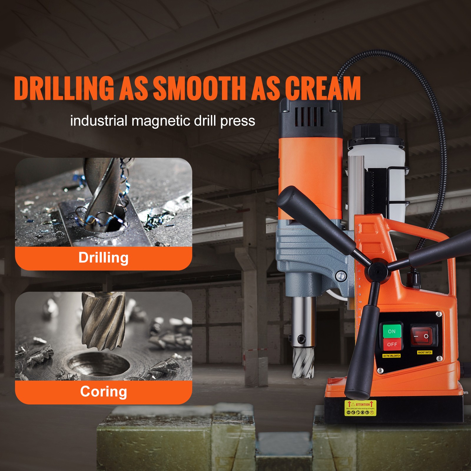 Uimoso Magnetic Drill 1300W 2922lbf/13000N Portable Mag Drill Press 810RPM