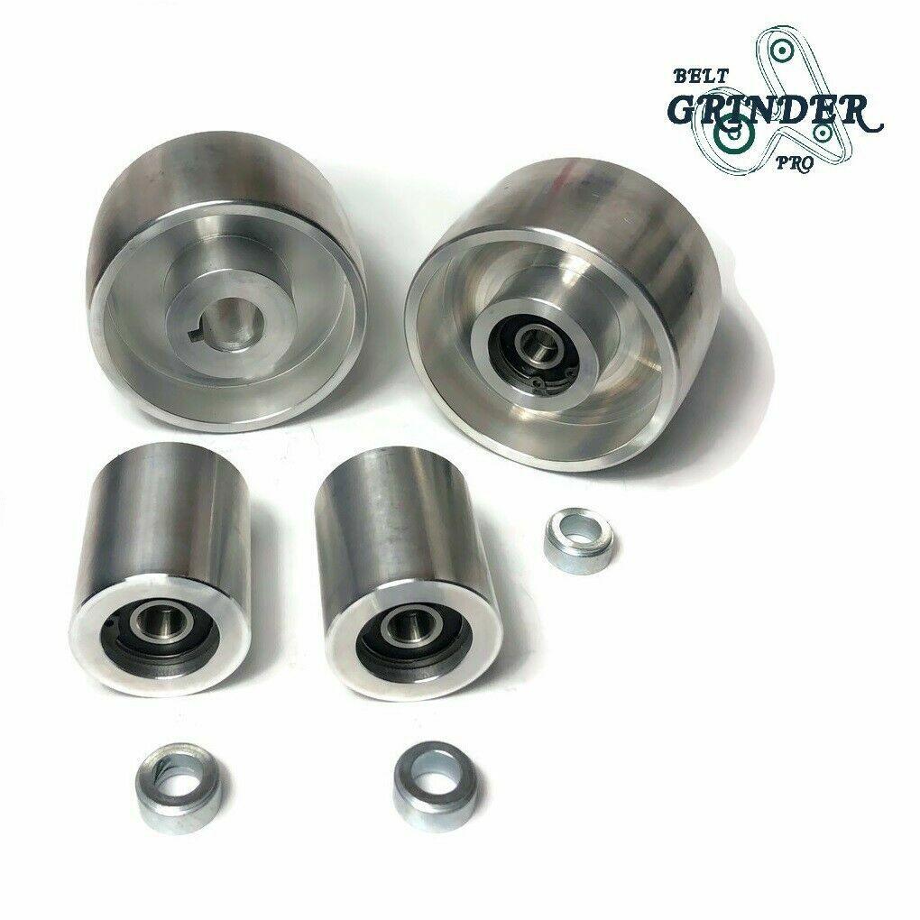 Belt Grinder 2″x72″ Wheel Set knife Grinder 4″ Drive 7/8″ Bore 3″ Track 2″ Idler