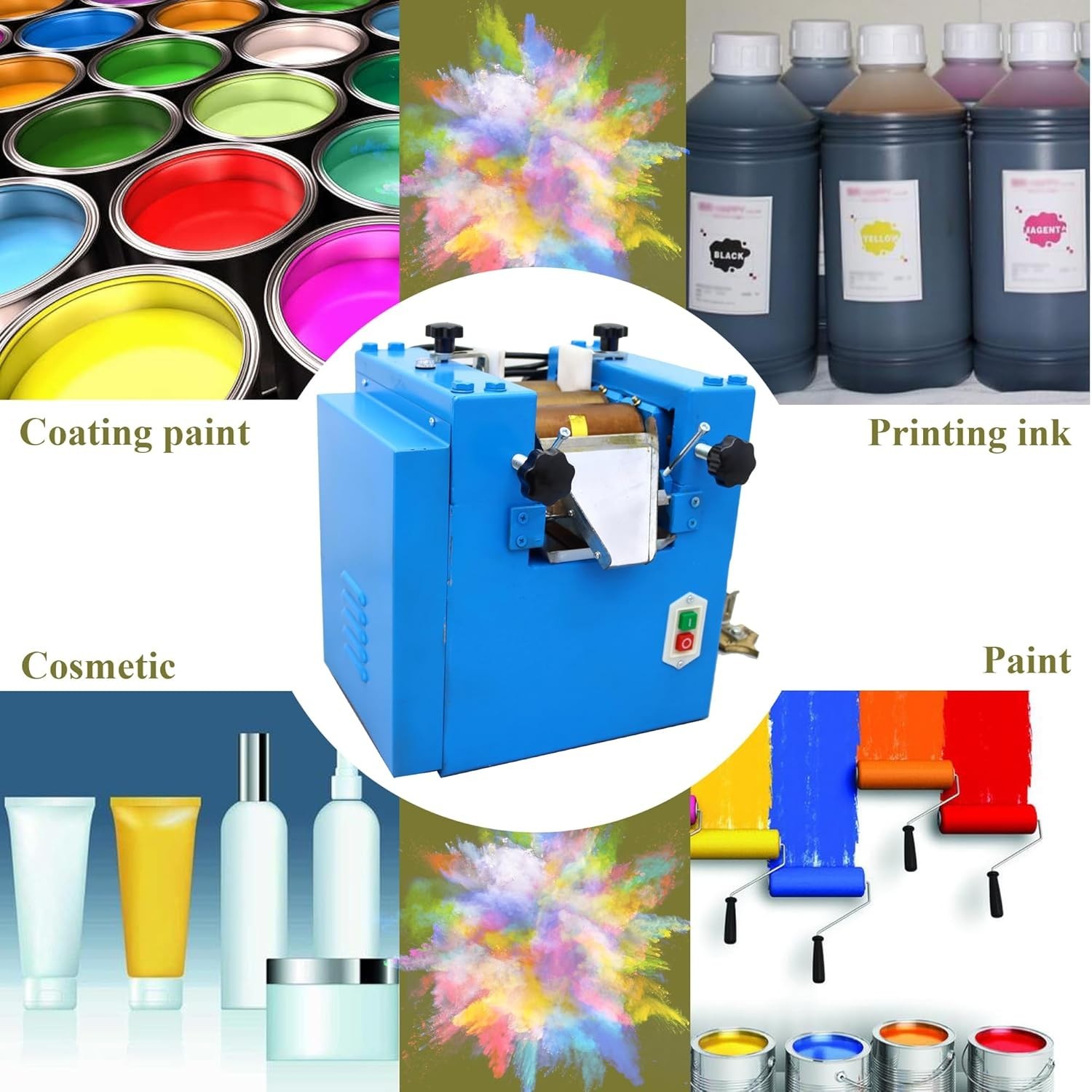 110V Lab Three Roll Mill Grinder with Alloy Steel Roller, lab Grinding Machine