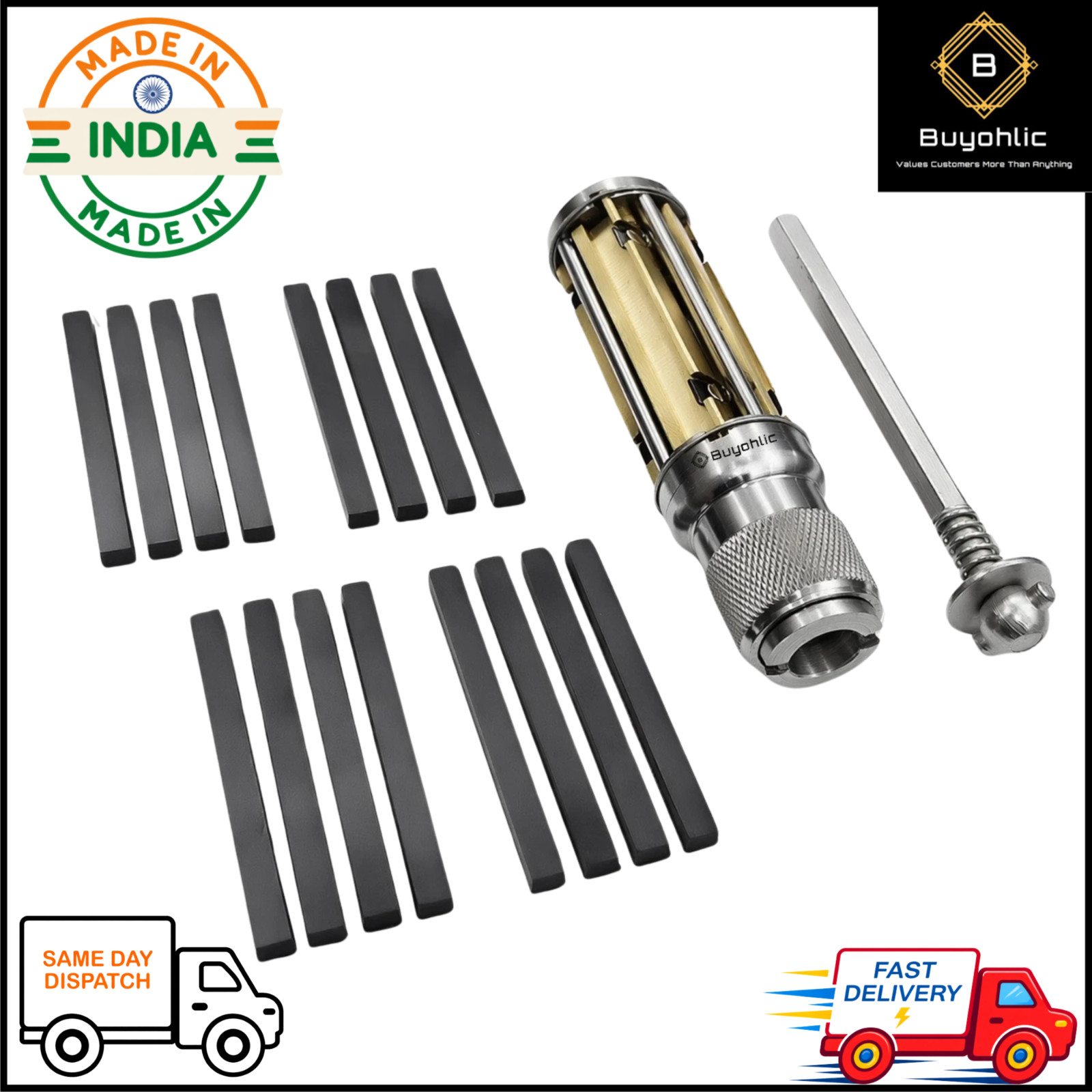 Hone Kit 50mm To 75mm Cylinder Engine Honing Machine plus Honing Stones 4 Set