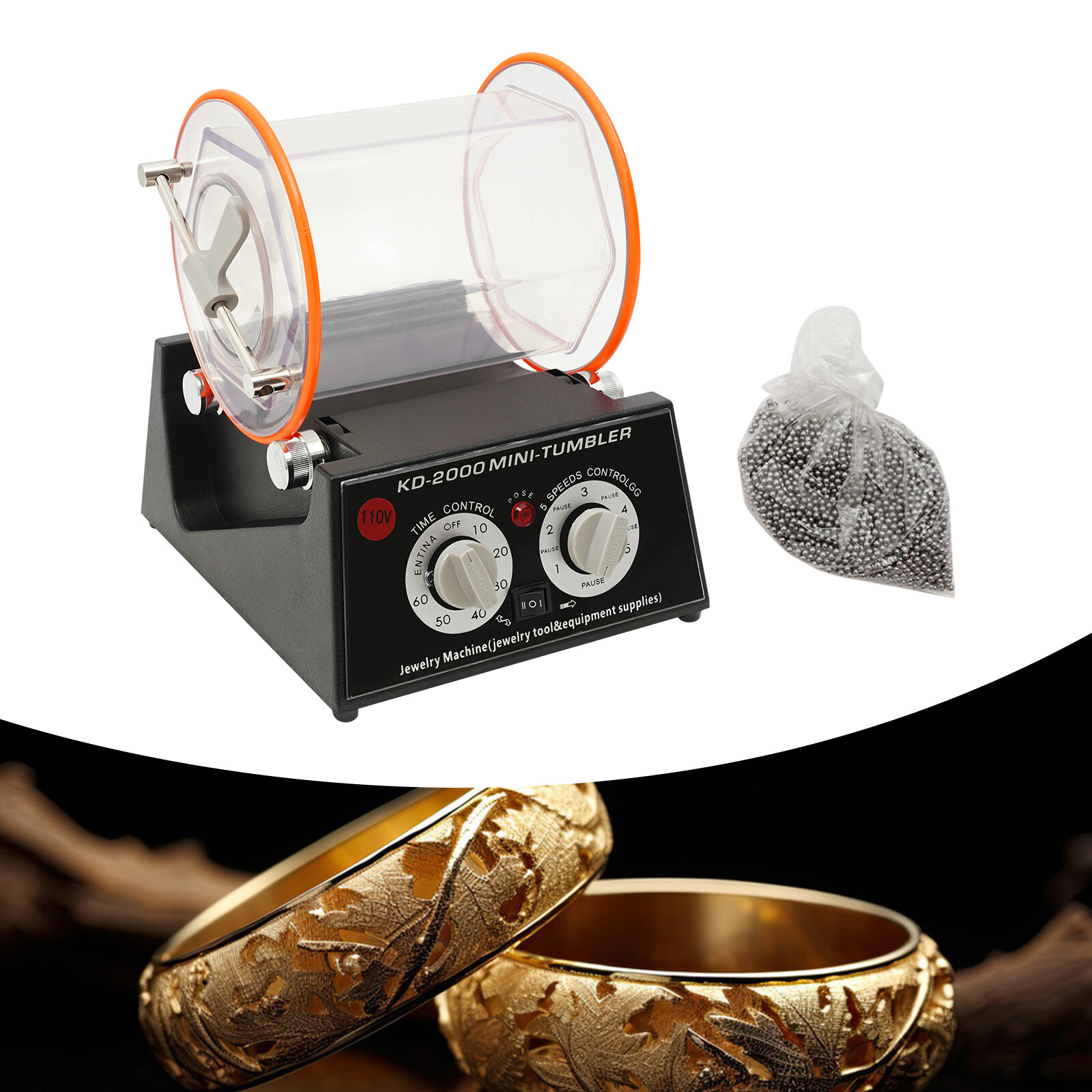 Electric Polisher Polishing Machine Jewelry Polishing Machine 500-3000RPM 5Gear