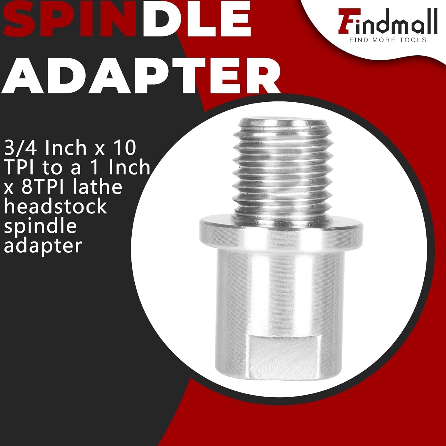 Lathe Headstock Spindle Adapter Converts 3/4 Inch x 10 TPI to 1 Inch x 8TPI f…