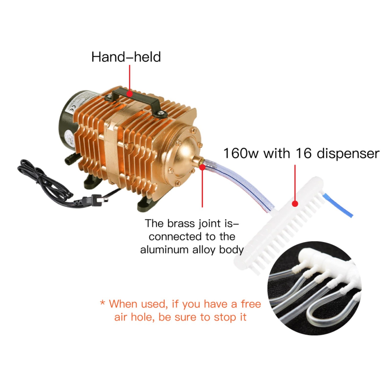 160W 220V/50HZ ACO-009E Air Compressor for CO2 Laser Engraving Cutting Machine