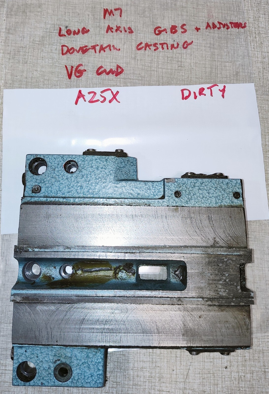 Emco Maximat 7 Lathe Cross Slide Dovetail Casting w/ Metal & Plastic Gibs A25X