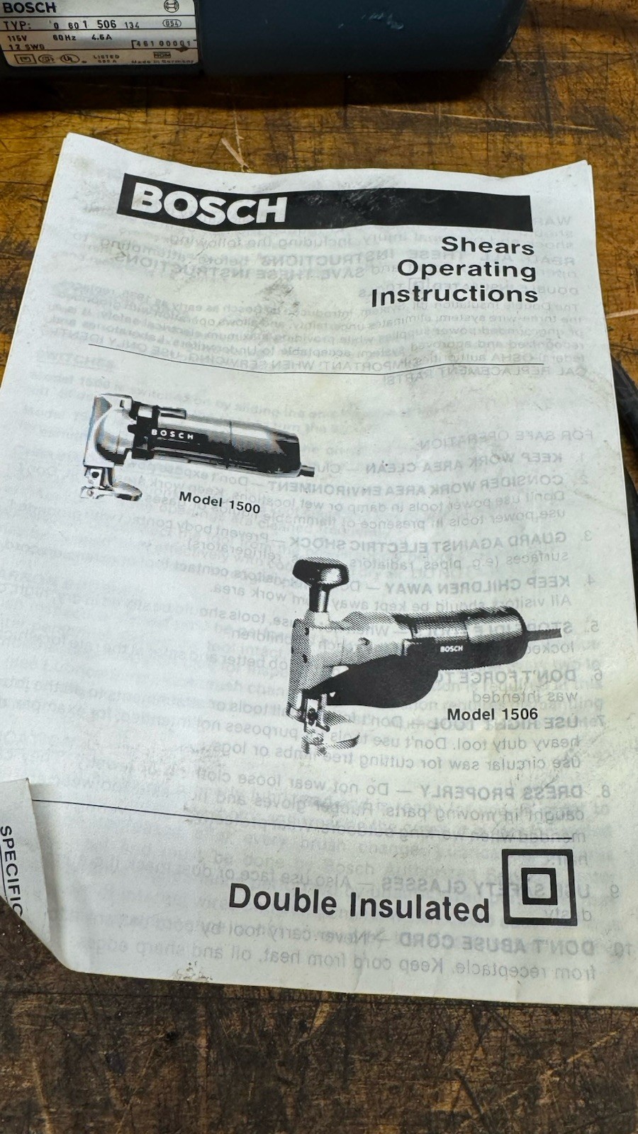 Bosch 1506 Unishear Shear, Sheet Metal Nibbler With Extra Blade Set