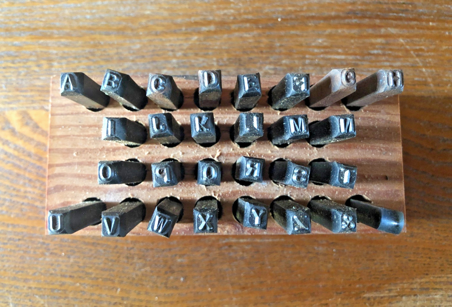 VTG Sears Roebuck & Co 3792 Set 28 Steel Letter Historic Typesetting Size 1/8″