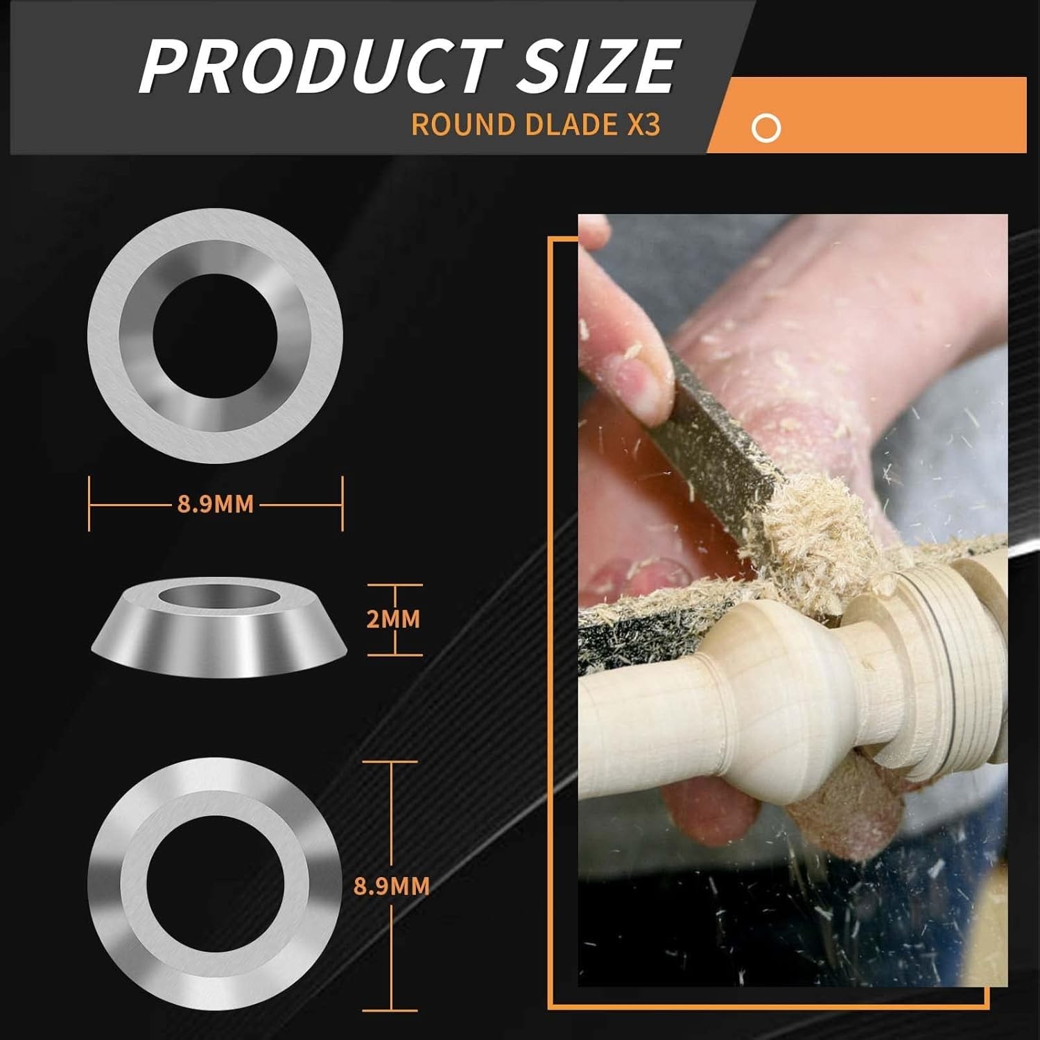 12PCS Carbide Lathe Tools Carbide Inserts for Wood Lathe Turning Tool,Include…