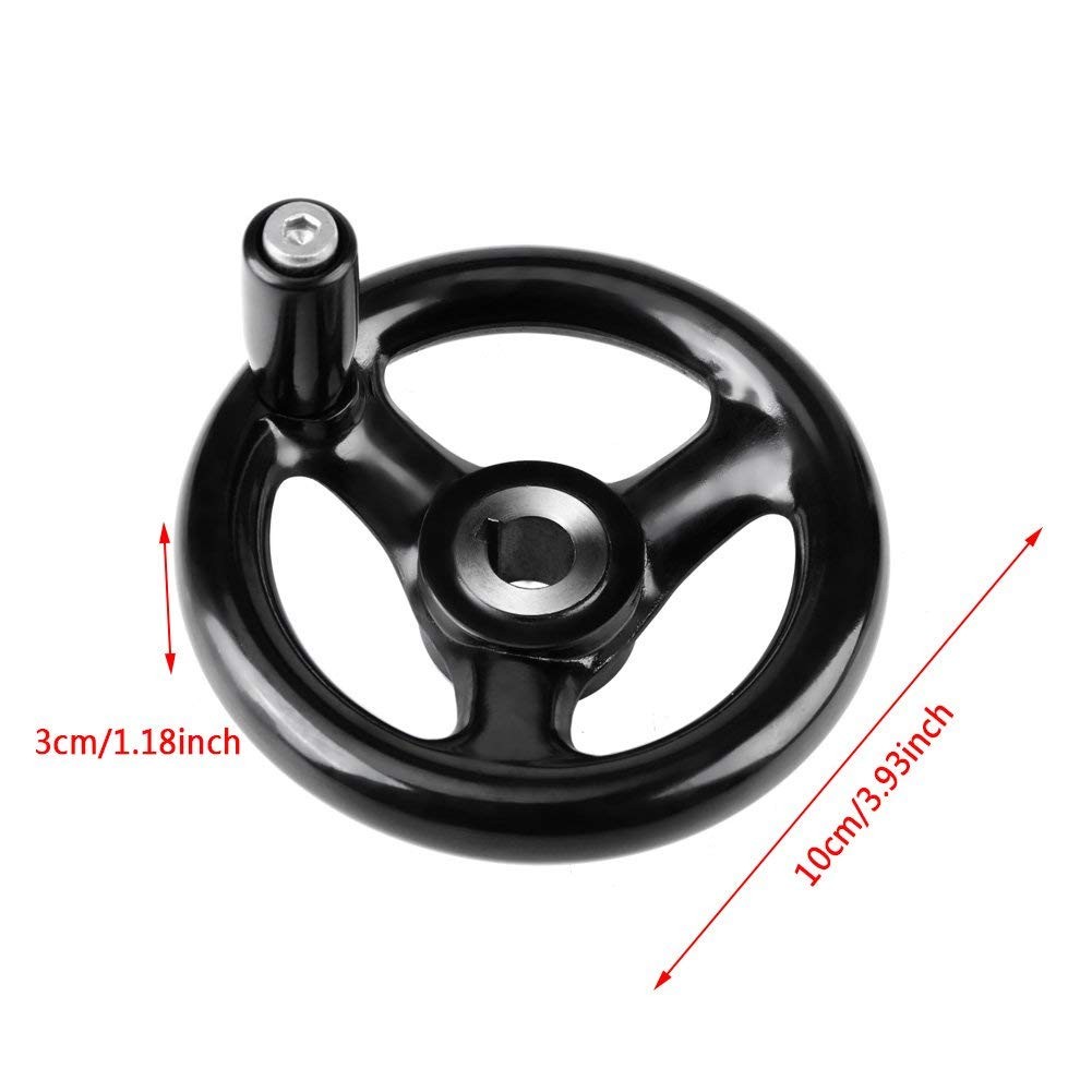 Hand Wheel Three-Spoke Lathe Controller Crank Revolving Handwheel 12 x 100mm