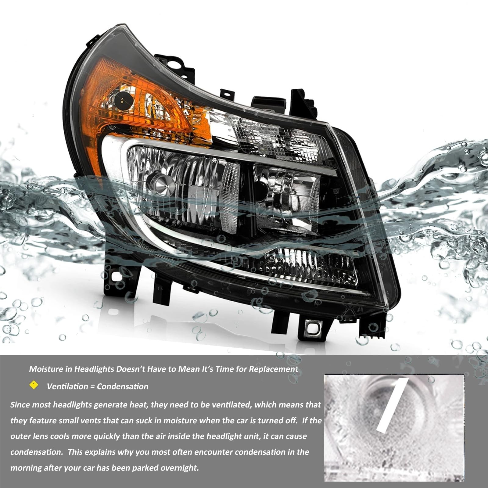 5 Pins Headlights for Dodge Ram ProMaster 1500 2500 3500 Cargo Van 2014-2022