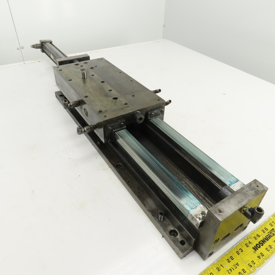 Hydraulic Cylinder Operated Linear Sliding Bed 10″ Stroke 14″x7″ Table