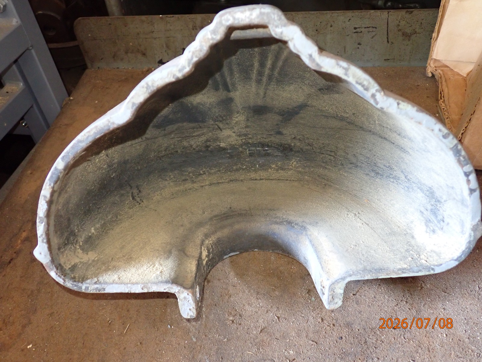 VERY EARLY DELTA MILWAUKEE 17″ DRILL PRESS FRONT PULLEY COVER CAST IRON CASTING
