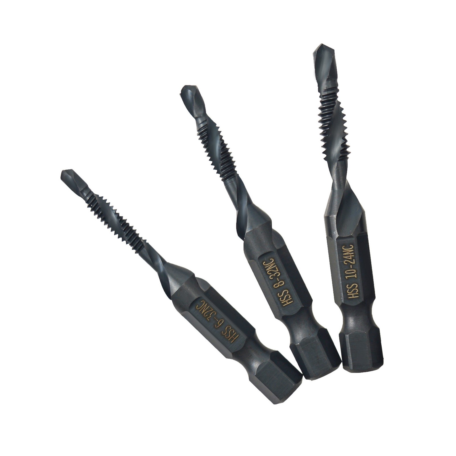 Drill Tap Bit Set 12PCS American Standard Drill Tap Set High-speed Steel 4341