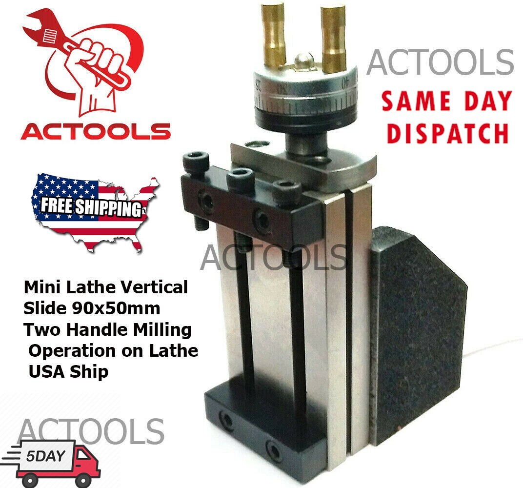 New Mini Lathe Vertical Slide 90mm x 50mm Two Handle Milling Operation on Lathe