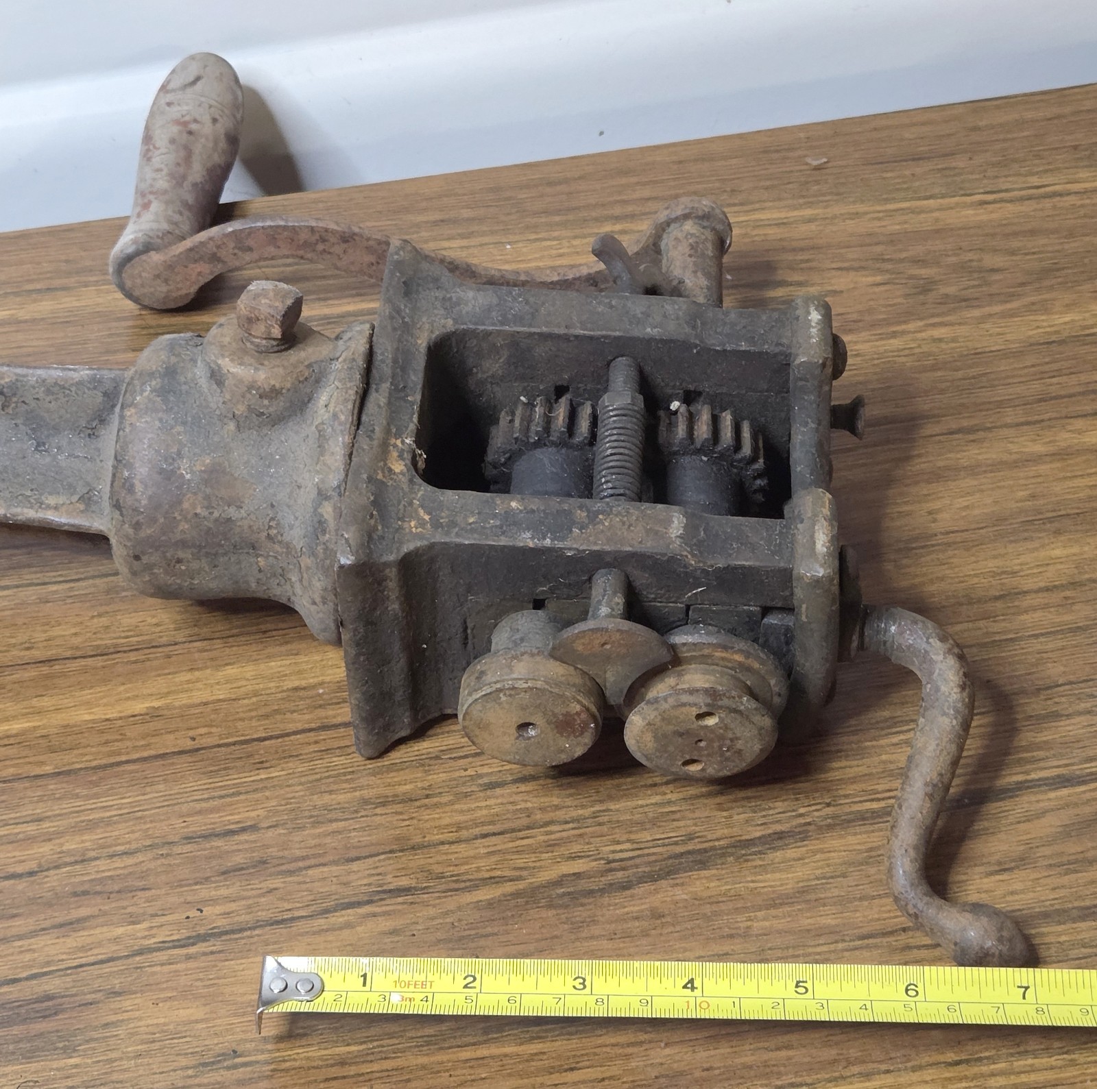 Antique Tinsmith Crimping Beading Machine Hand Crank Sheet Metal Industrial Tool