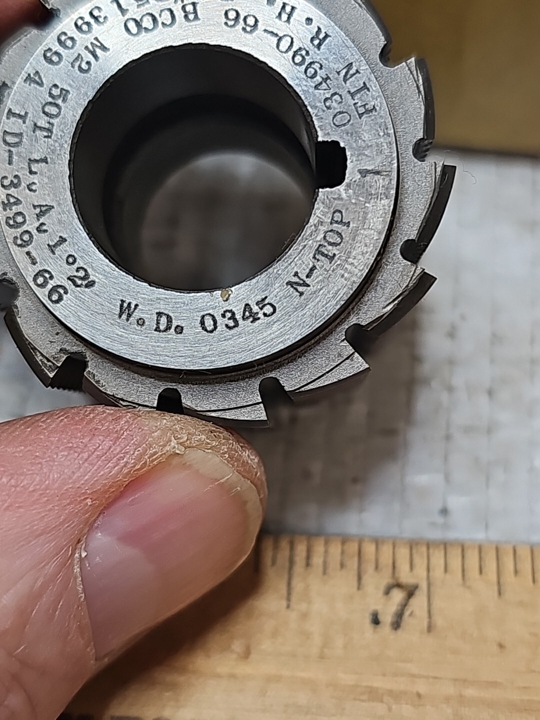 BCCO M2 GEAR HOB CUTTER 50T LA 1°2′ RH FIN N TOP 3/4 ARBOR EXCELLENT COND