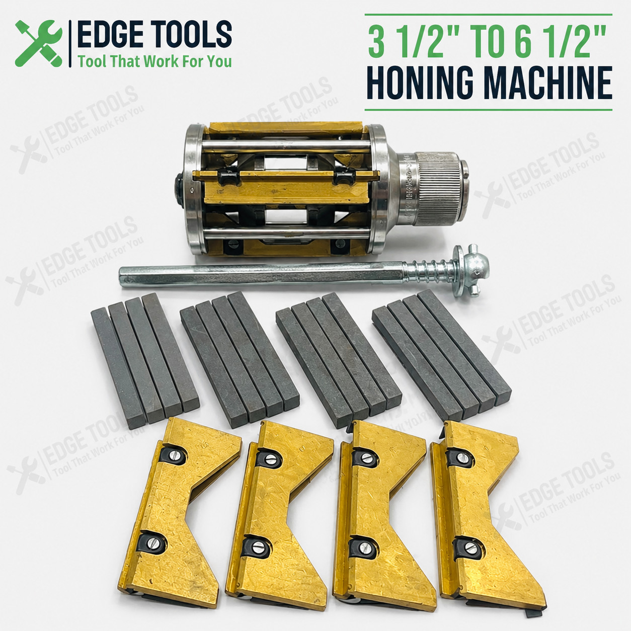 New Cylinder Engine Hone Kit 3 1/2″ To 6 1/2″ Honing Machine + 4 Set Hone Stones