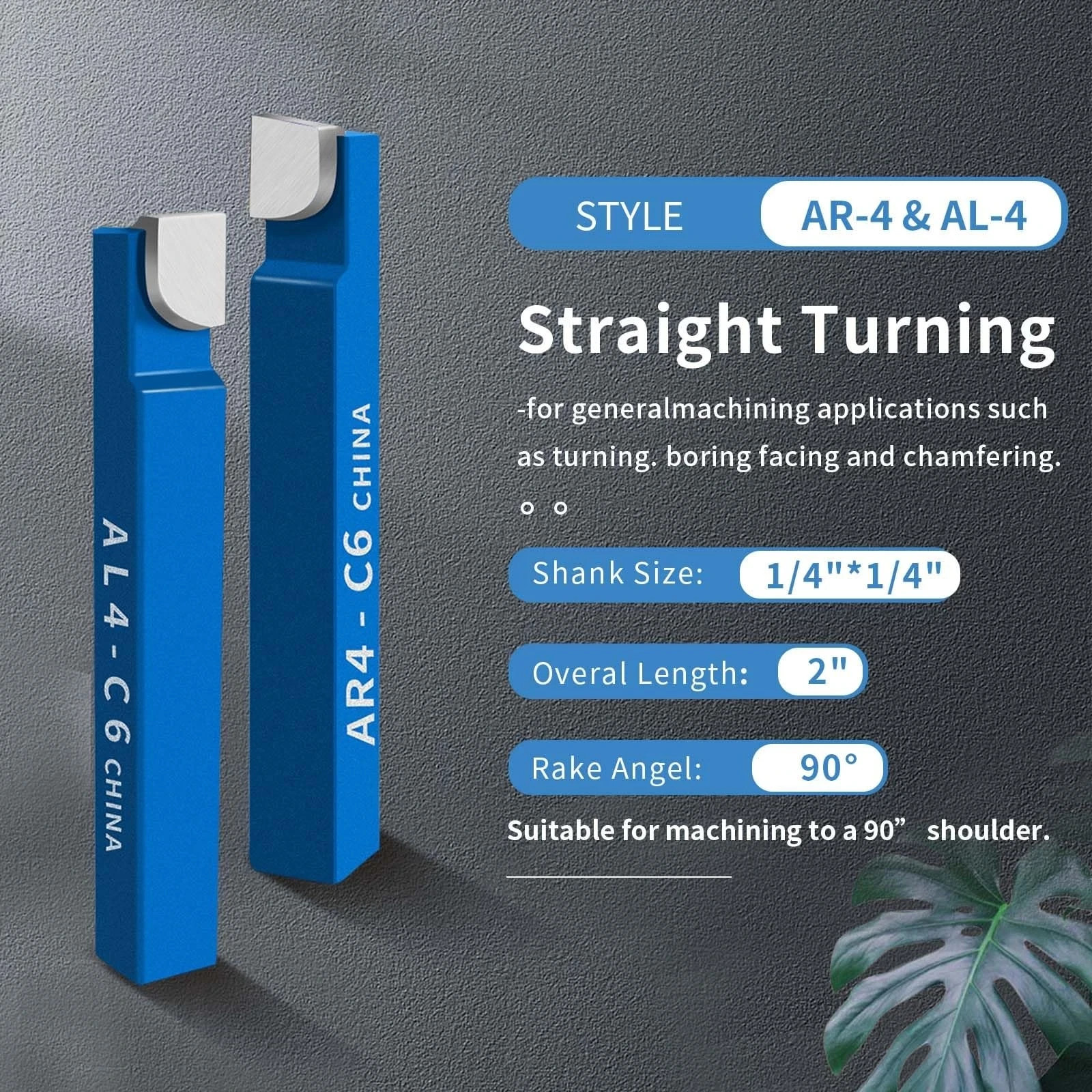 10PCS 1/4″ Metal Lathe Tooling Carbide Tip Tipped Cutter Tool,C6 Bit Cutting Set
