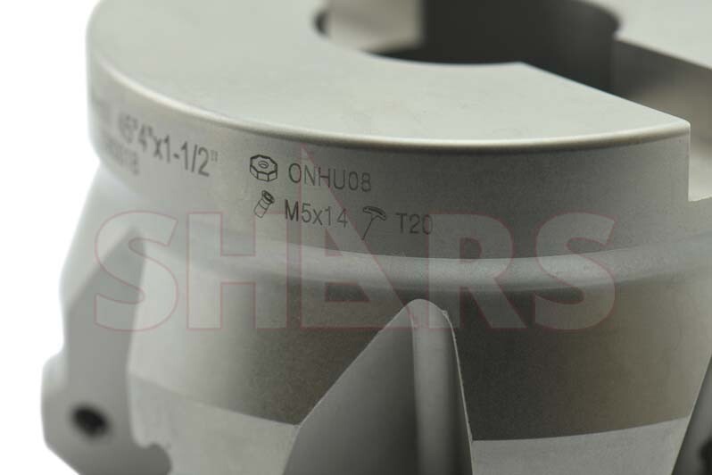 Shars 4″ 45° Indexable Face Mill ONHU 16 Cutting Edge Insert + Certificate R[