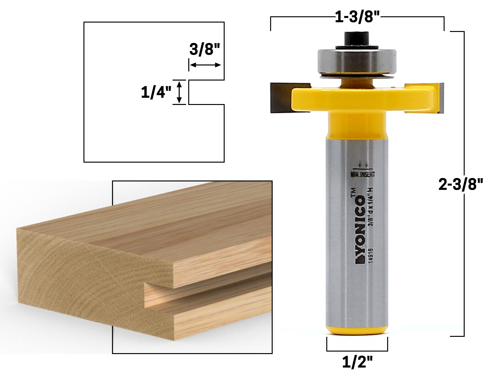 1/4″ Slot Cutter Router Bit – 1/2″ Shank – Yonico 14916