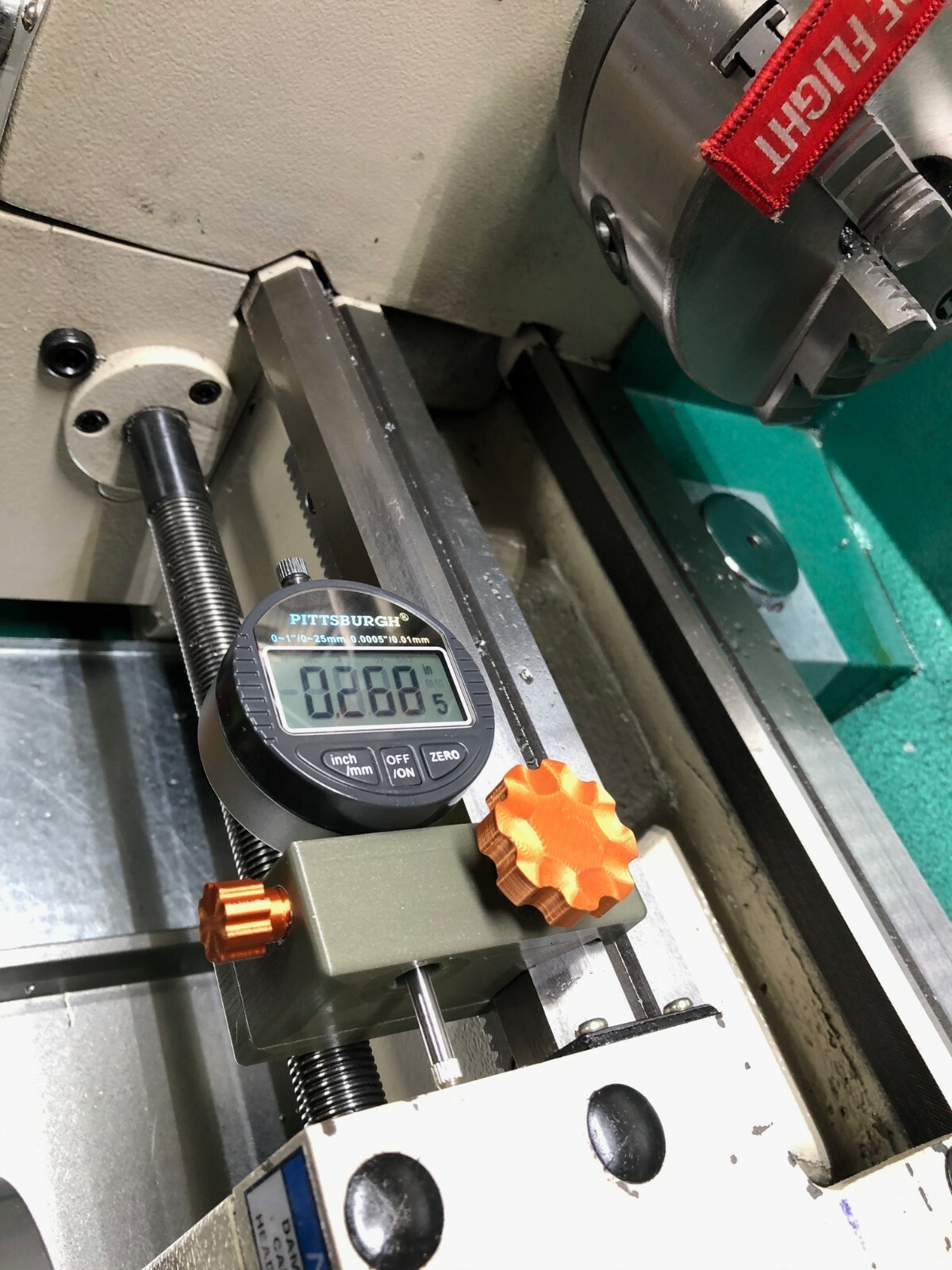 Carriage Dial Indicator Holder Fits Grizzly G4000 9in lathe