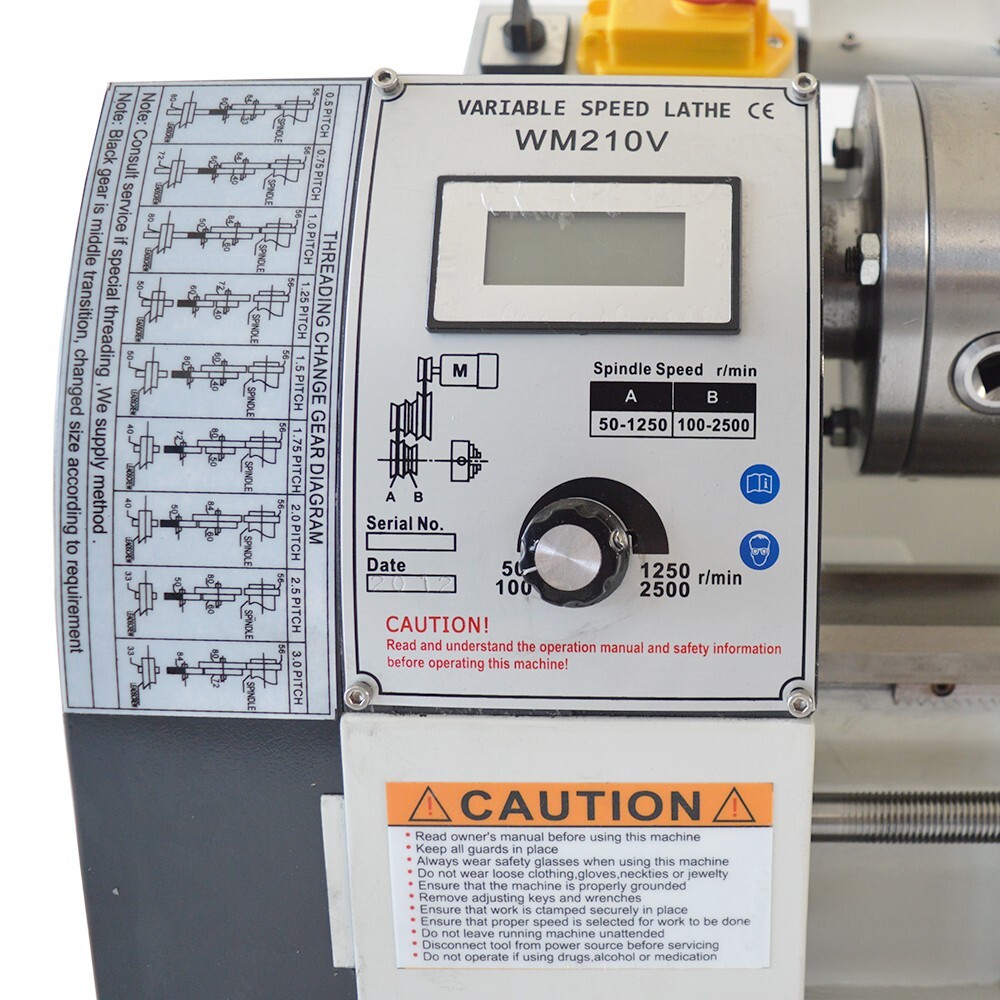 MT5 Precision Metal Lathe 110V 900WBrushless Motor Lathe 116*33*34cm 180lb