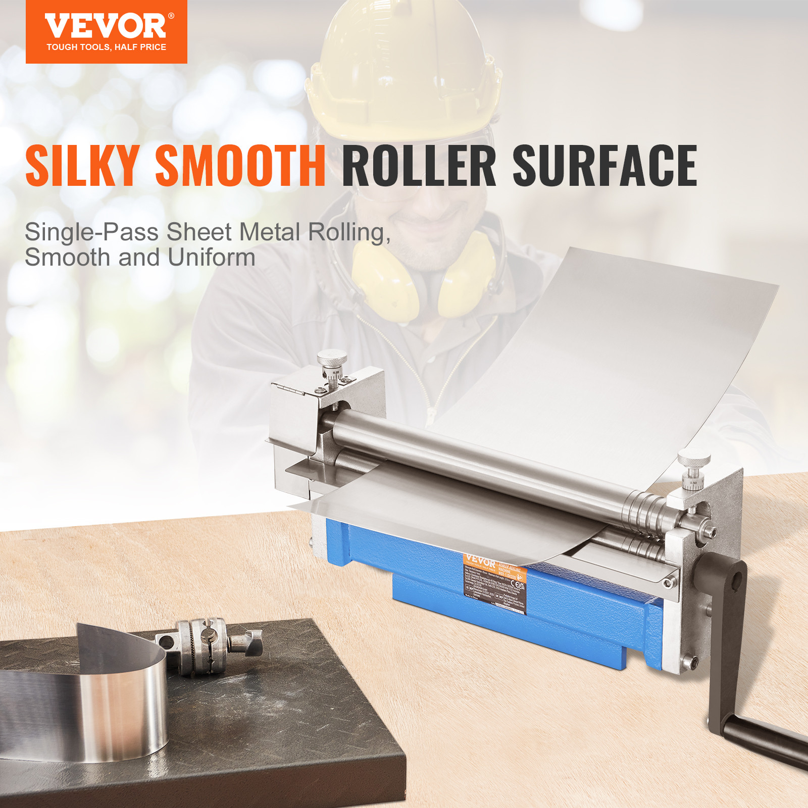 VEVOR Slip Roll Machine Sheet Metal Slip Roller 12.6” x 20 Gauge φ1.18 in