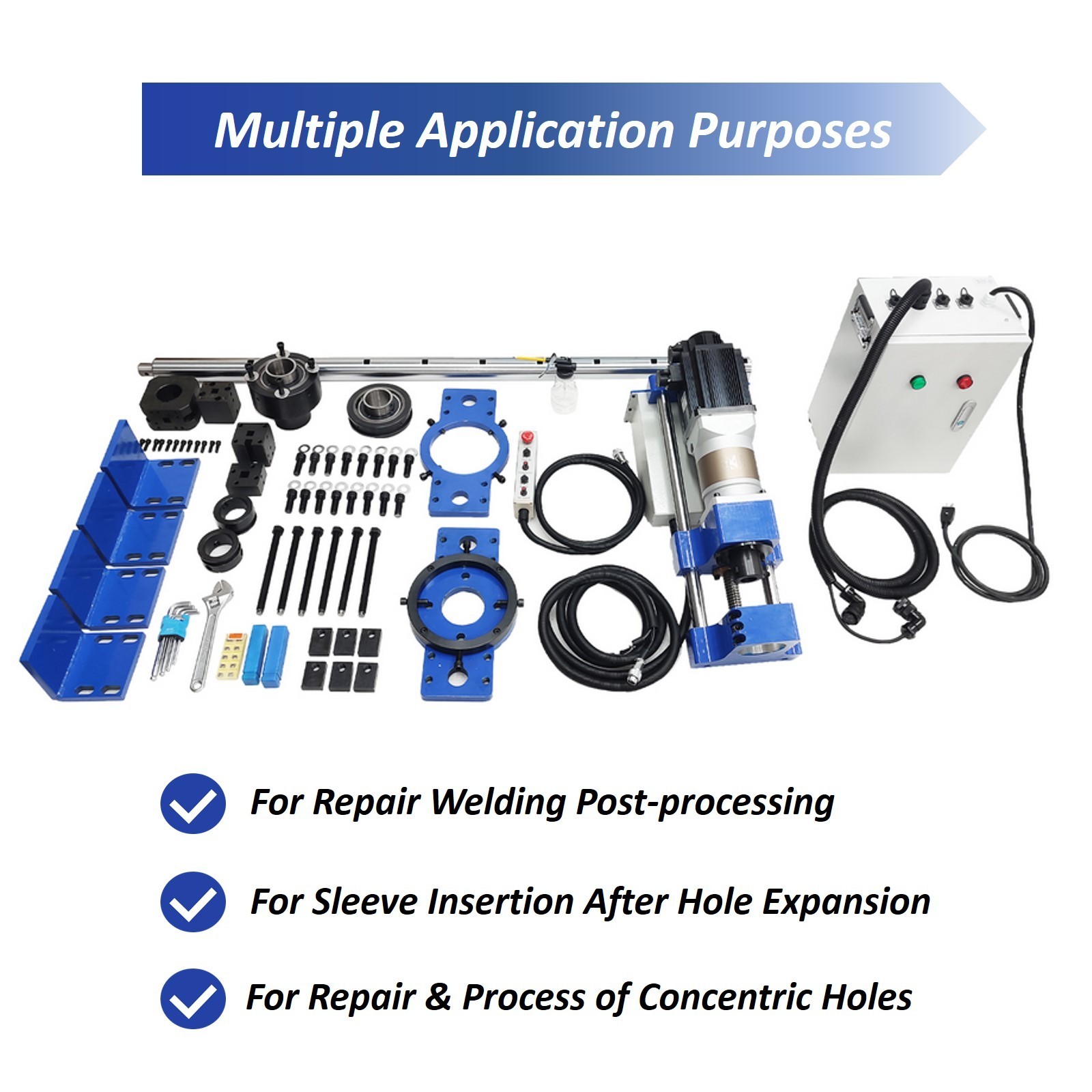 110V Portable Line Boring Machine，Professional Boring Tool，2.36″x63″ Boring Bar