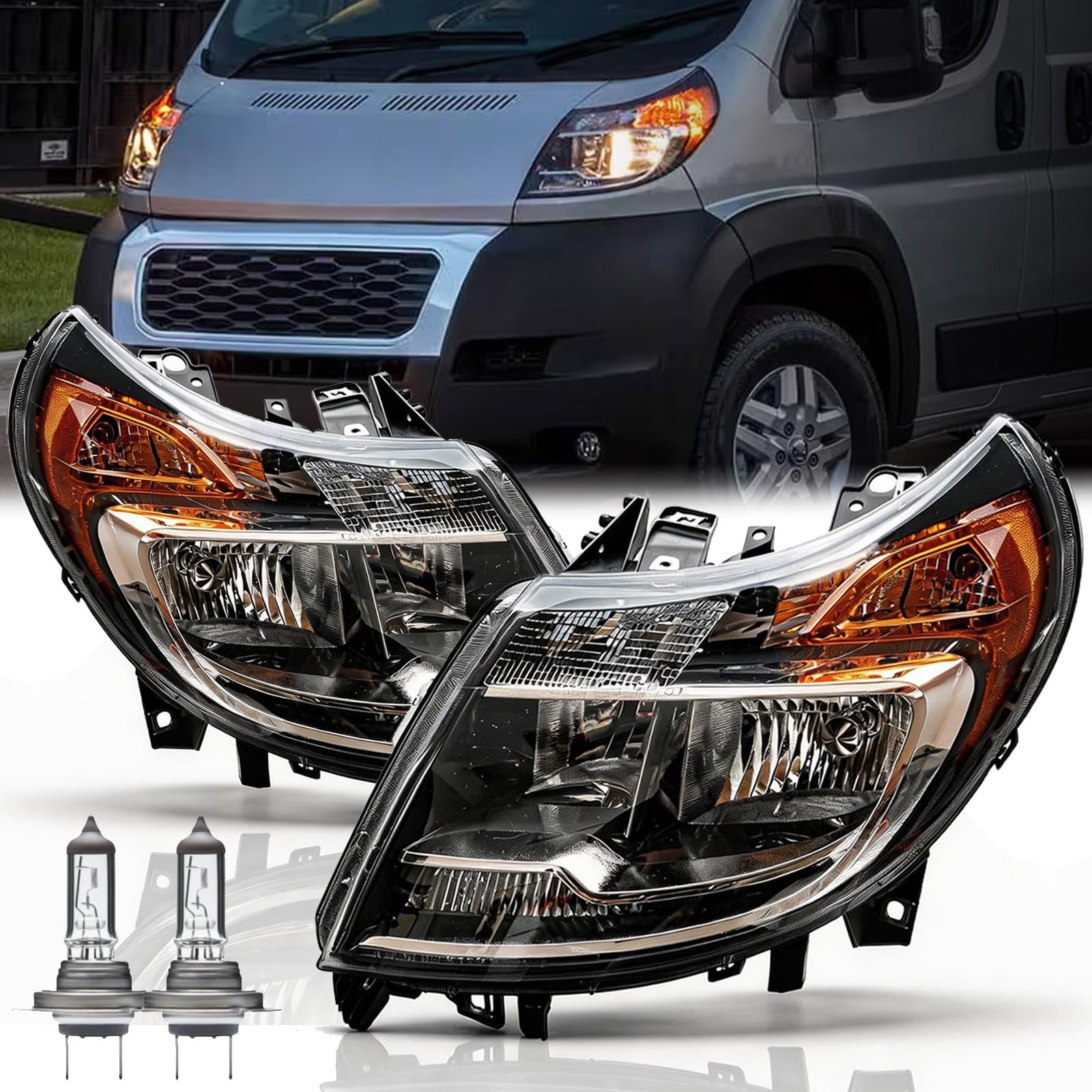 5 Pins Headlights for Dodge Ram ProMaster 1500 2500 3500 Cargo Van 2014-2022
