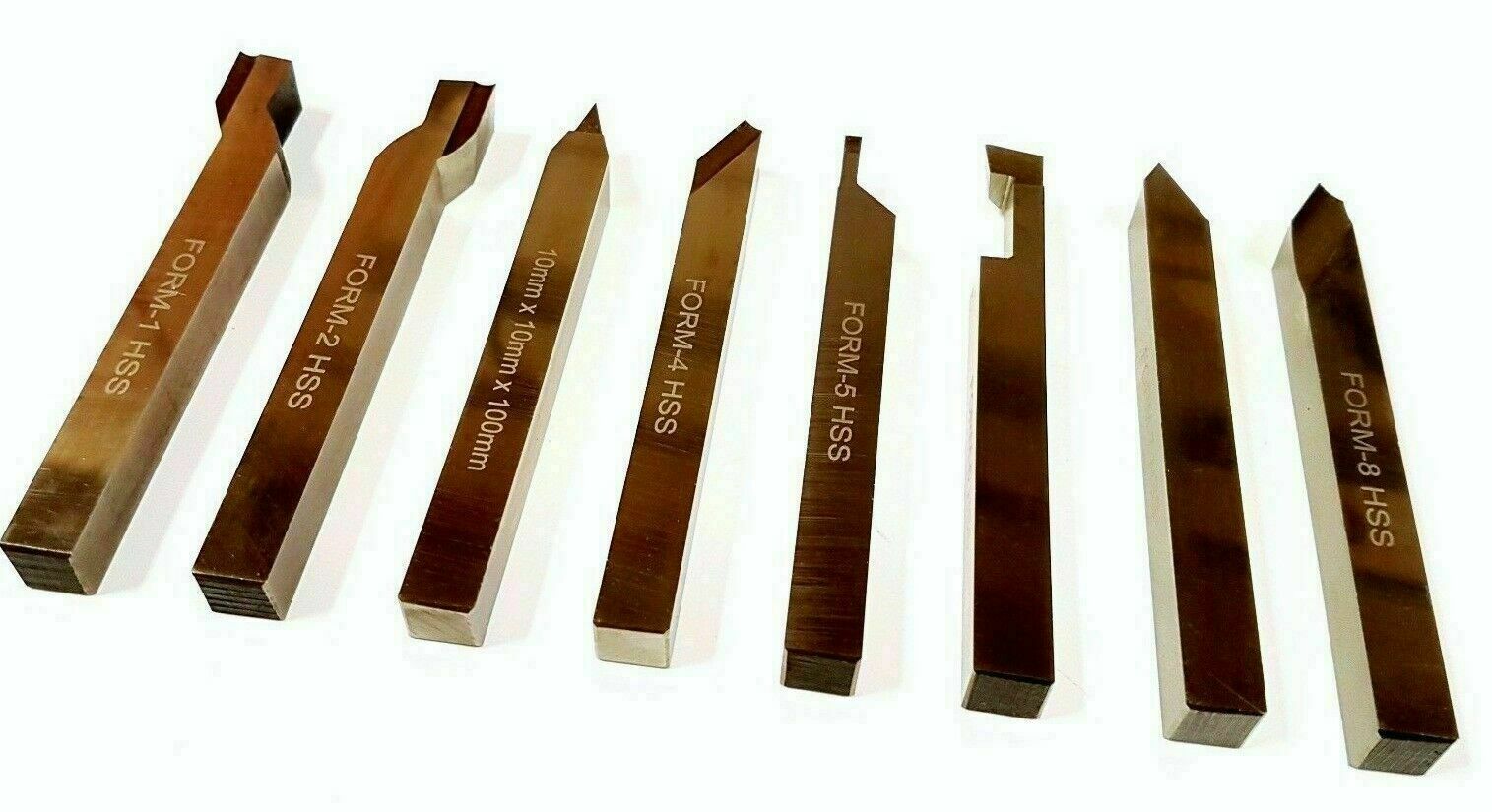 HSS Profile Tool Set Of 8 Pieces For Lathe Machine Size 10 x 10 x 80mm