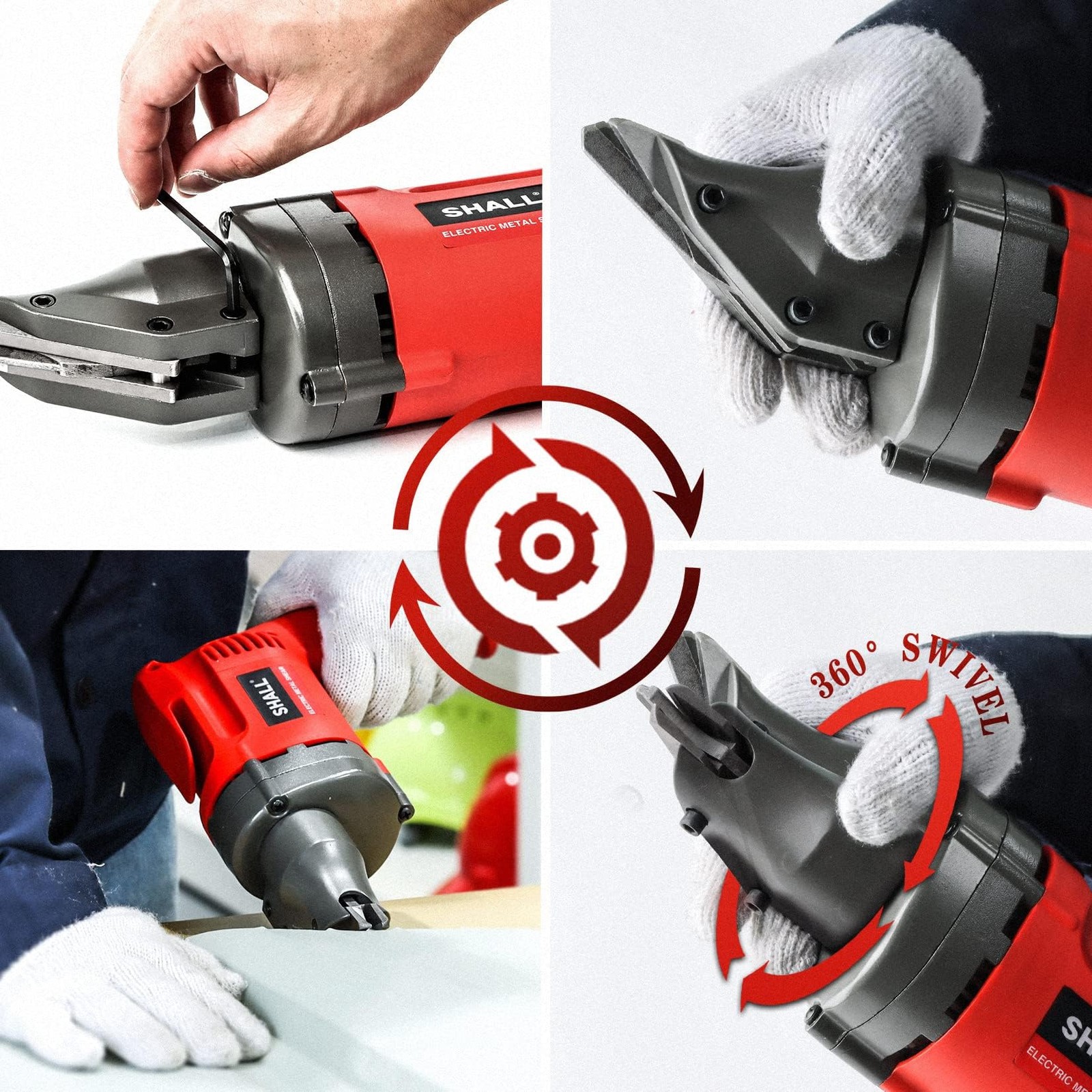 SHALL Electric Metal Cutting Shear, 4.0-Amp Corded Sheet Metal Cutter, Variab…